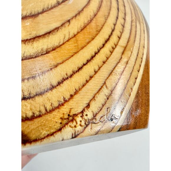 MCM Handmade Laminated Wood Minimalist Sculptural Vase Signed H. Süpola - Picture 9 of 11